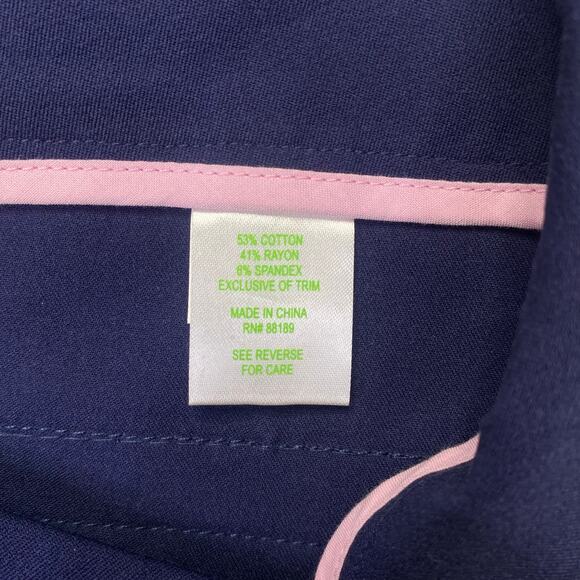 LILLY PULITZER Luxury Capri Pants in True Navy Blue Womens Sz 2 Stretch Twill - Picture 8 of 9